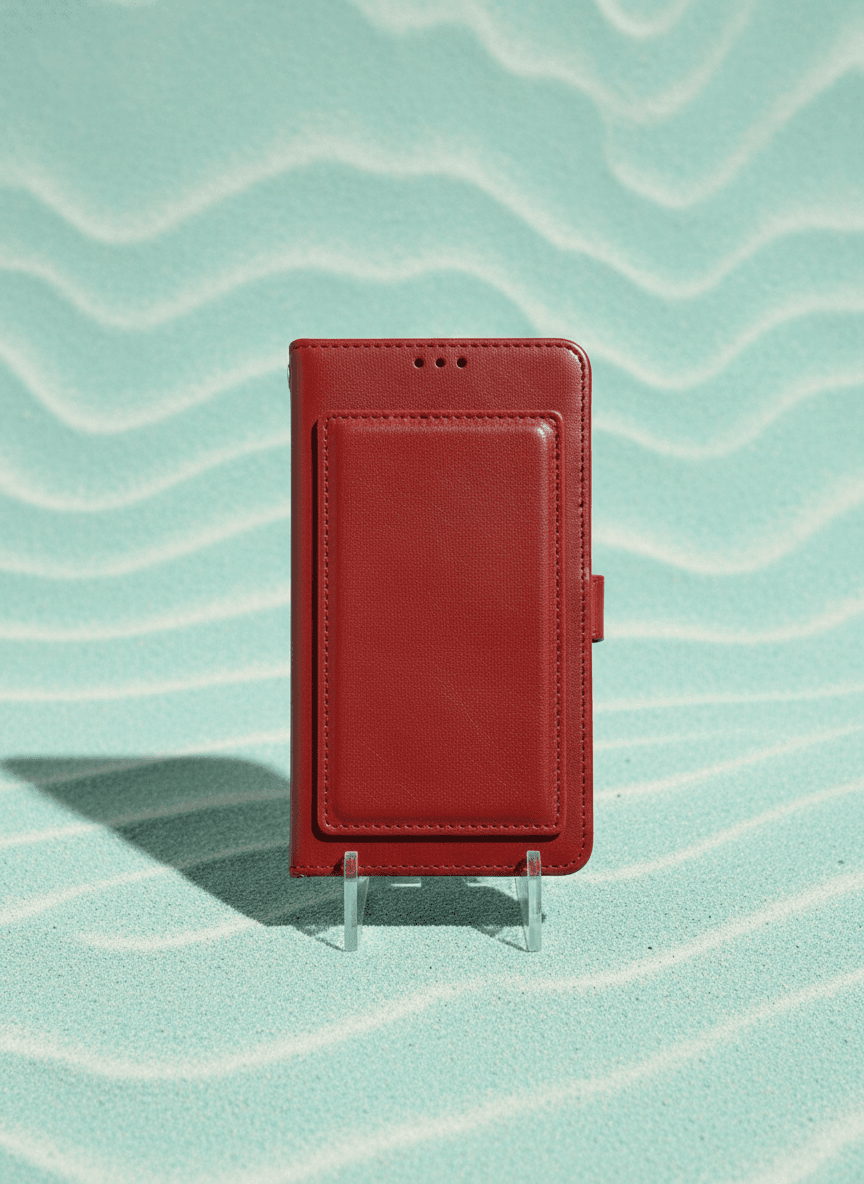 iPhone 15 pro Red Leather Wallet