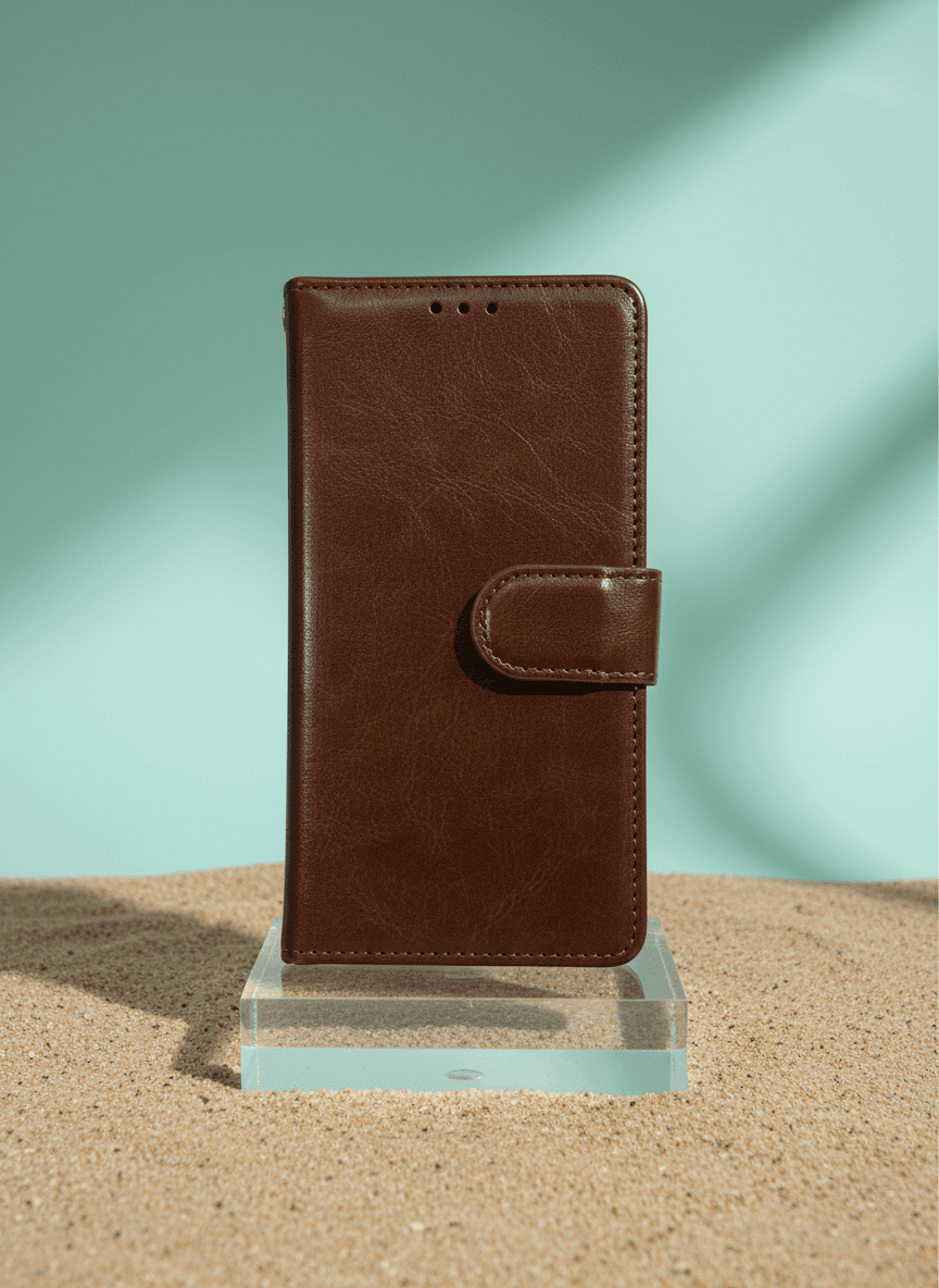 SamsungS23 Brown Leather Wallet phone case with Zipper